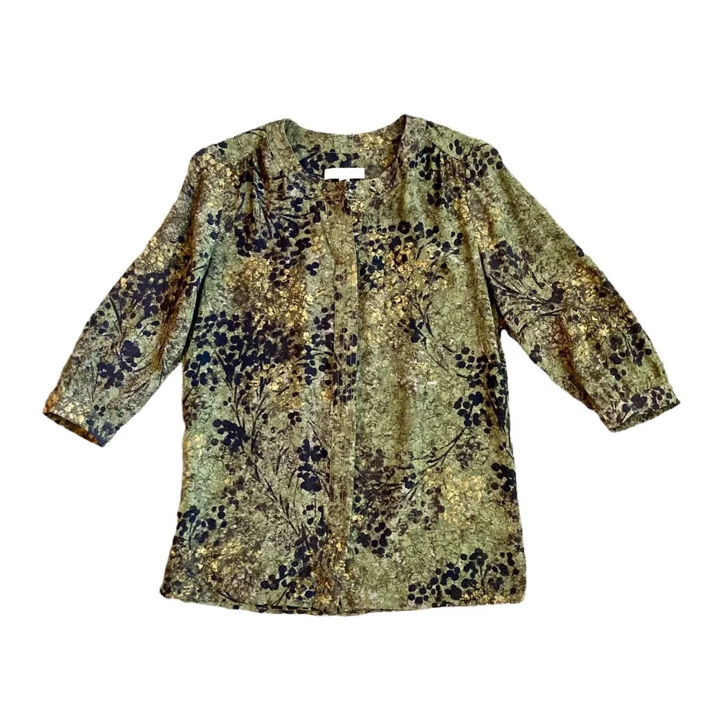 Banana Republic Women’s silk olive green quarter length sleeve blouse - S - Picture 5 of 12